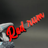 1PC Red rum 3D Acrylic Badge - Car Truck Emblem Fender Tailgate Trunk Sticker