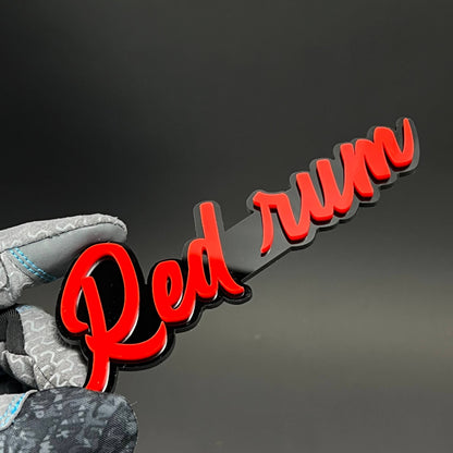 1PC Red rum 3D Acrylic Badge - Car Truck Emblem Fender Tailgate Trunk Sticker