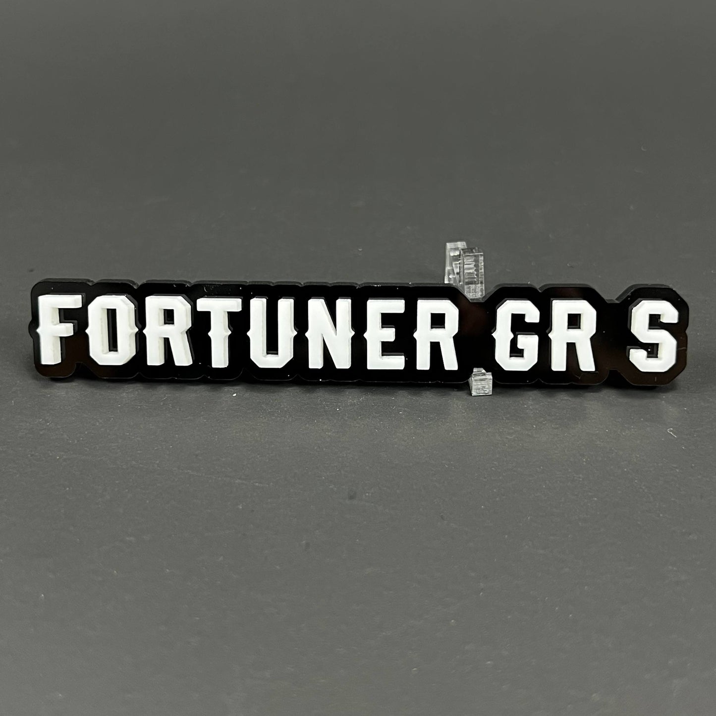 1PC FORTUNER GR S 3D Acrylic Badge - Car Truck Emblem Fender Tailgate Trunk Sticker