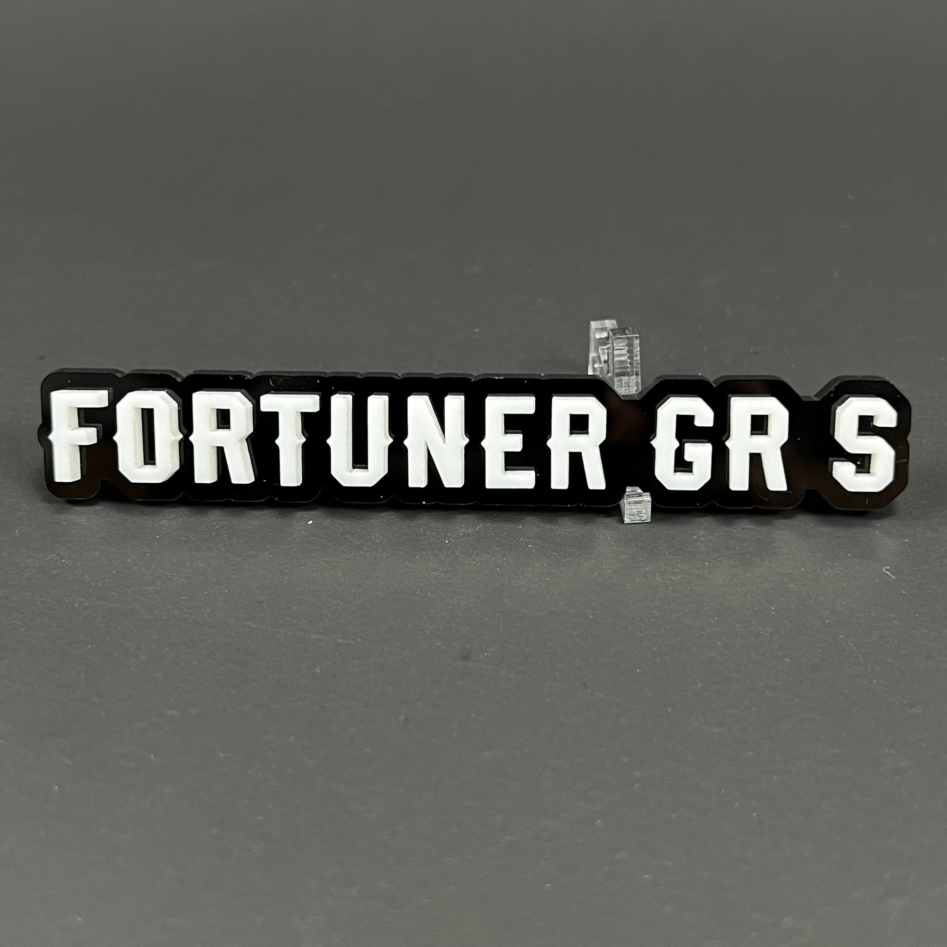 1PC FORTUNER GR S 3D Acrylic Badge - Car Truck Emblem Fender Tailgate Trunk Sticker