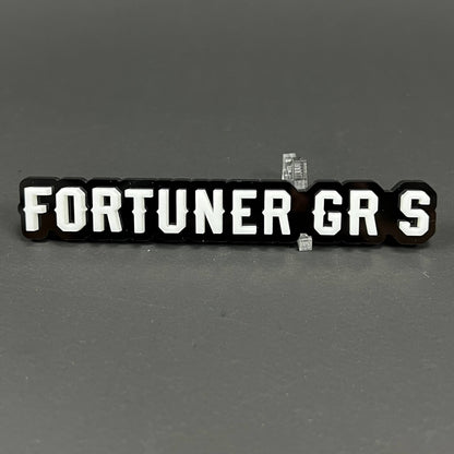 1PC FORTUNER GR S 3D Acrylic Badge - Car Truck Emblem Fender Tailgate Trunk Sticker