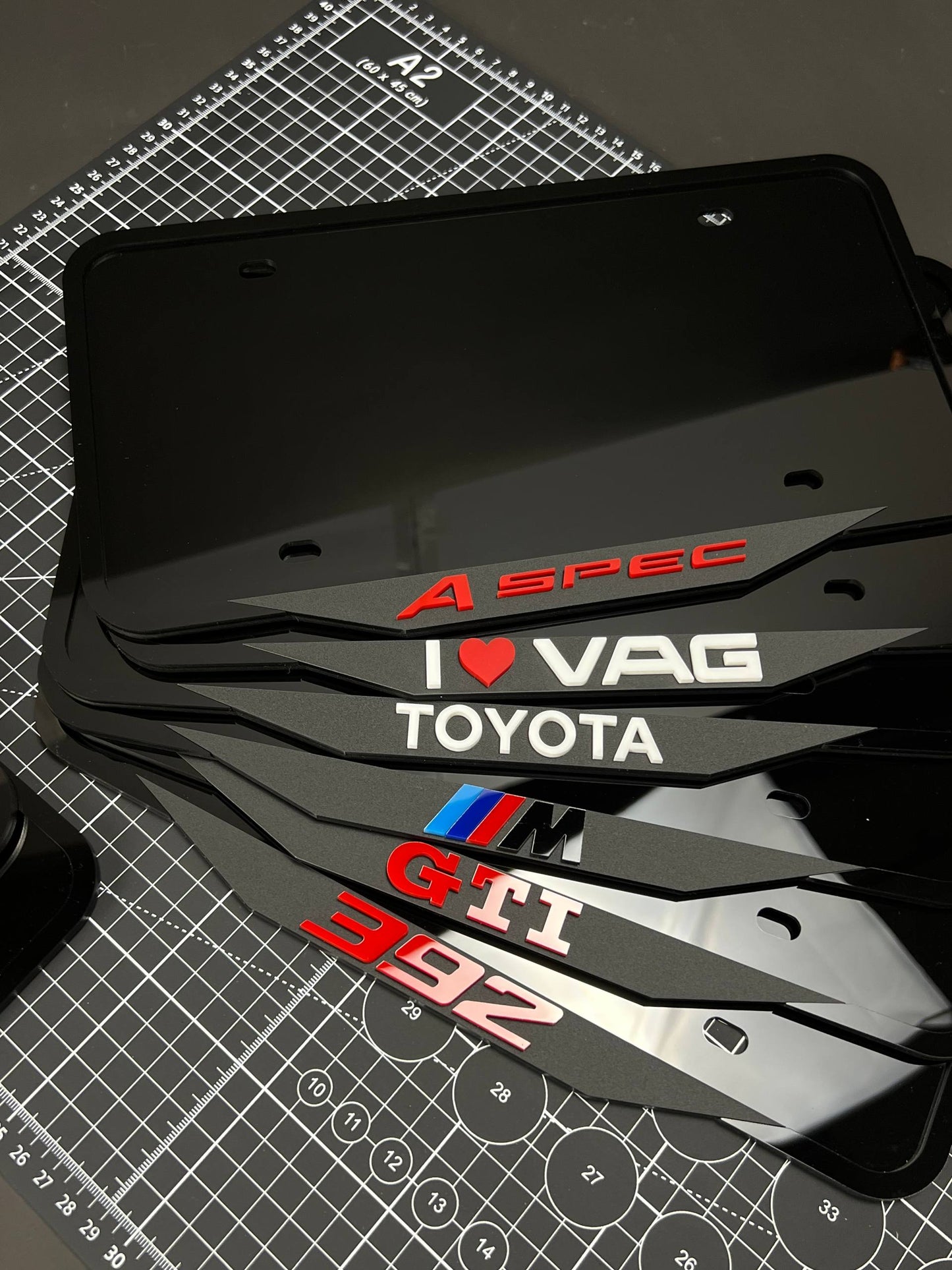 1PC Multi-badge set (A Spec / I Love VAG / Toyota / GTI) 3D Acrylic Car Badge