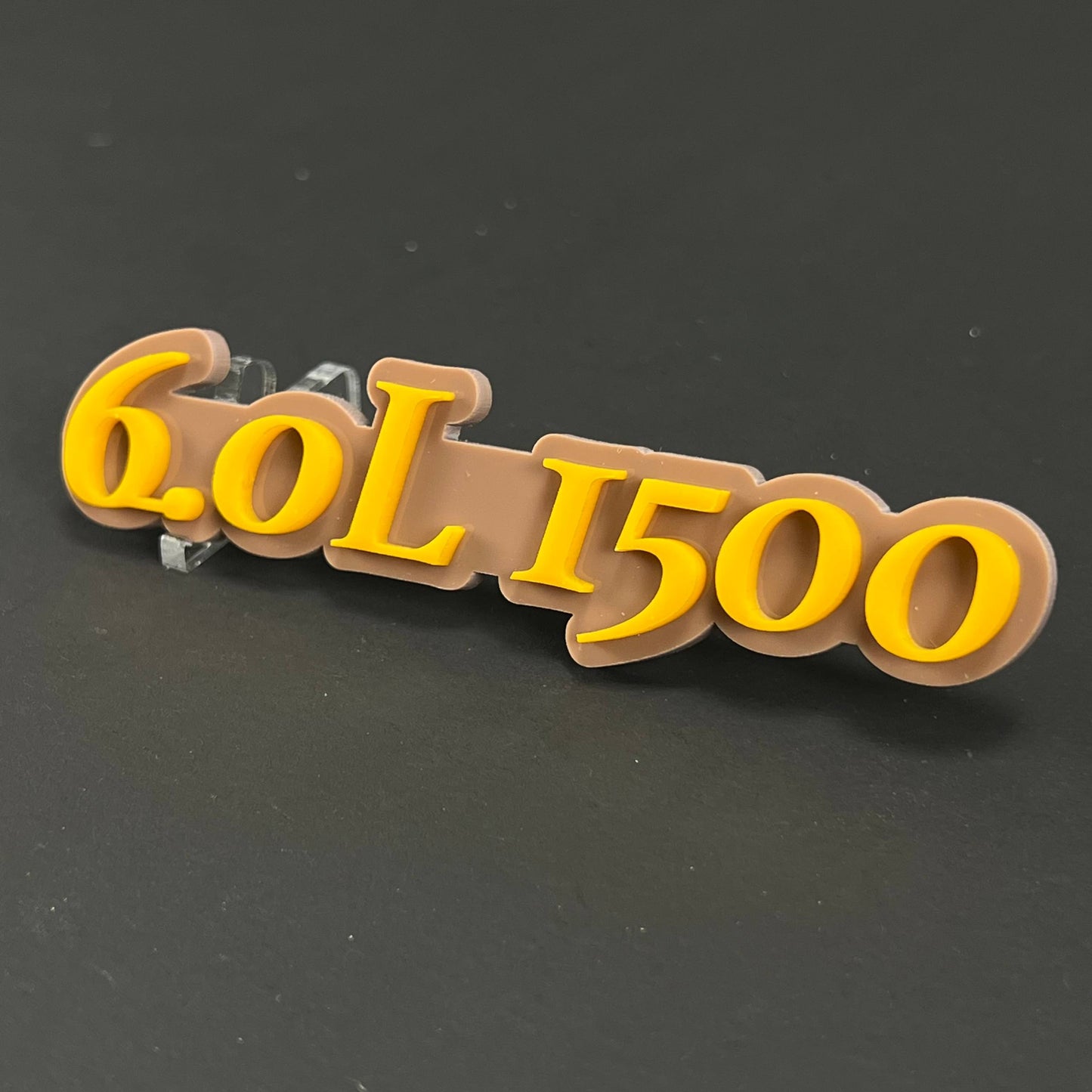 1PC 6.0L 1500 3D Acrylic Badge - Car Truck Emblem Fender Tailgate Trunk Sticker