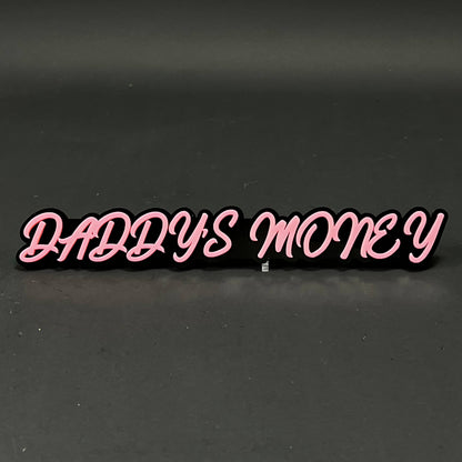 1PC DADDYS MONEY 3D Acrylic Badge - Car Truck Emblem Fender Sticker
