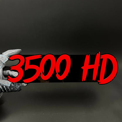 1PC 3500 HD 3D Acrylic Badge - Car Truck Emblem Fender Tailgate Trunk Sticker