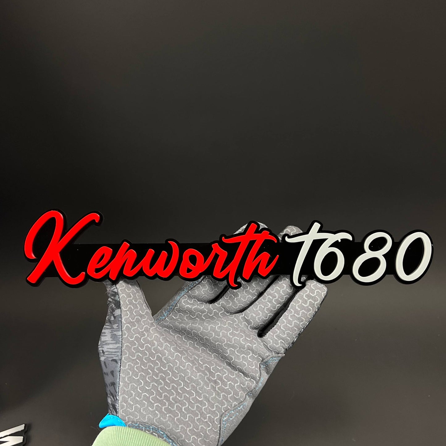 1PC Kenworth T680 3D Acrylic Badge - Car Truck Emblem Fender Sticker