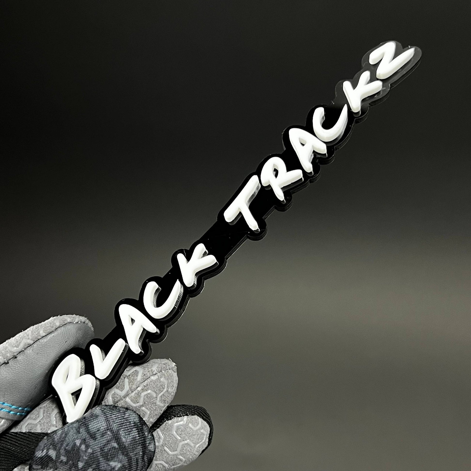 1PC BLACK TRACKZ 3D Acrylic Badge - Car Truck Emblem Fender Sticker