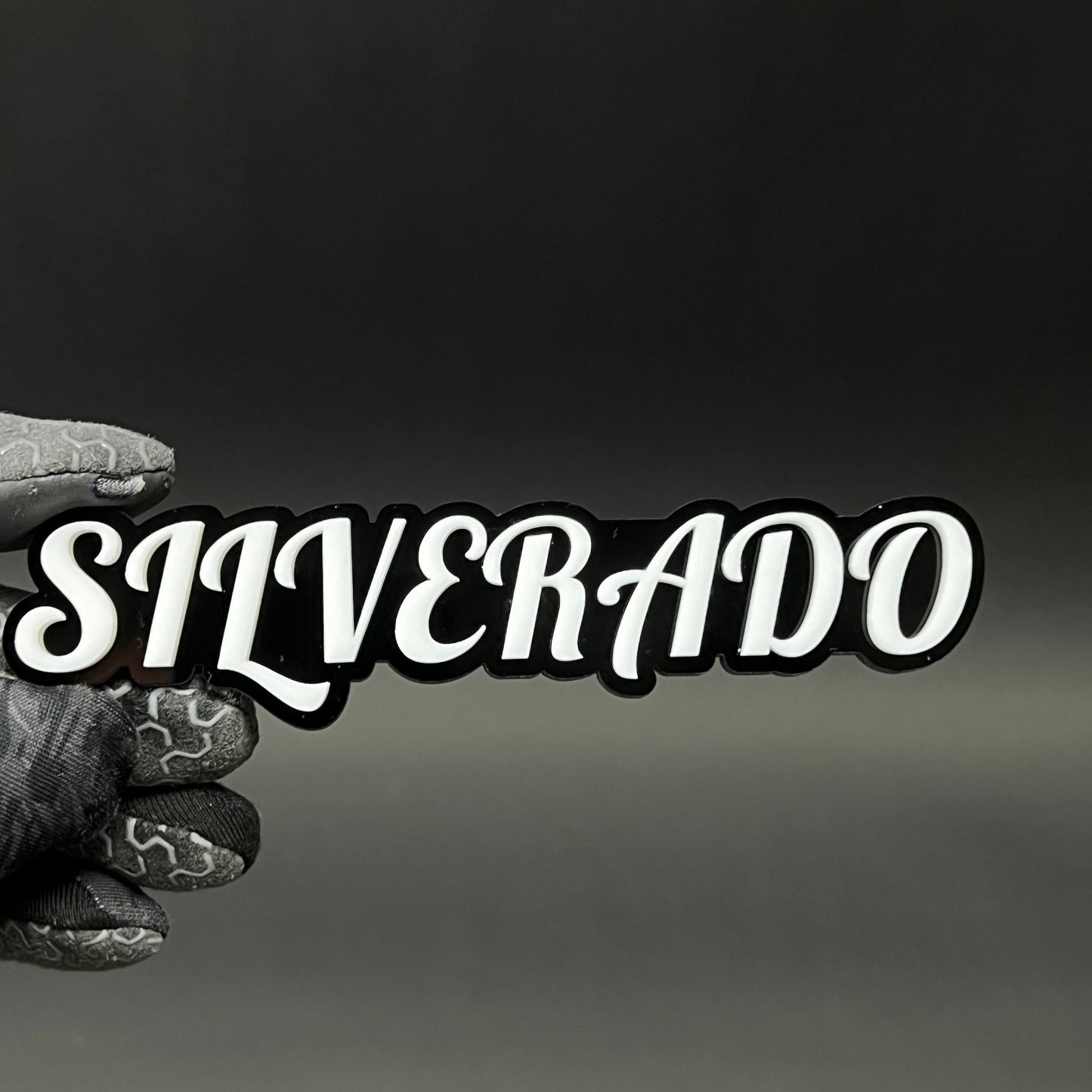 1PC SILVERADO 3D Acrylic Badge - Car Truck Emblem Fender Tailgate Trunk Sticker