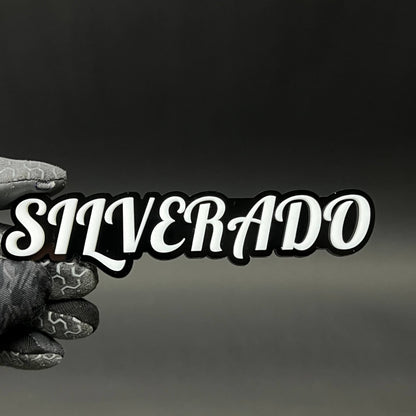 1PC SILVERADO 3D Acrylic Badge - Car Truck Emblem Fender Tailgate Trunk Sticker