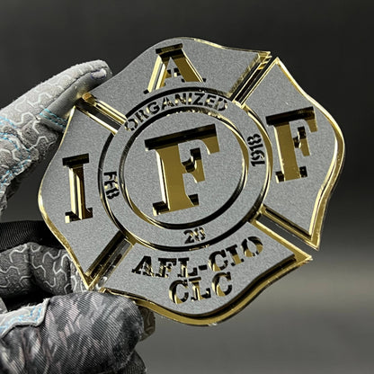 1PC IAFF Firefighter Cross 3D Acrylic Badge - Car Truck Emblem Fender Sticker