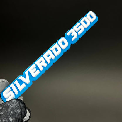 1PC SILVERADO 3500 3D Acrylic Badge - Car Truck Emblem Fender Sticker