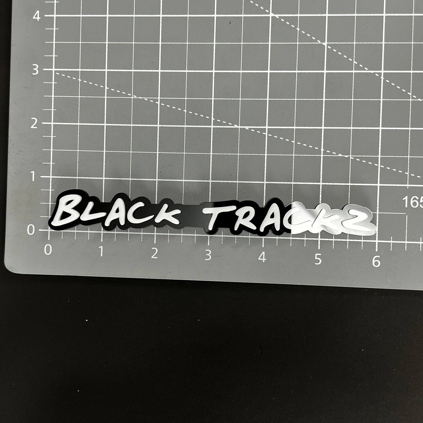 1PC BLACK TRACKZ 3D Acrylic Badge - Car Truck Emblem Fender Sticker