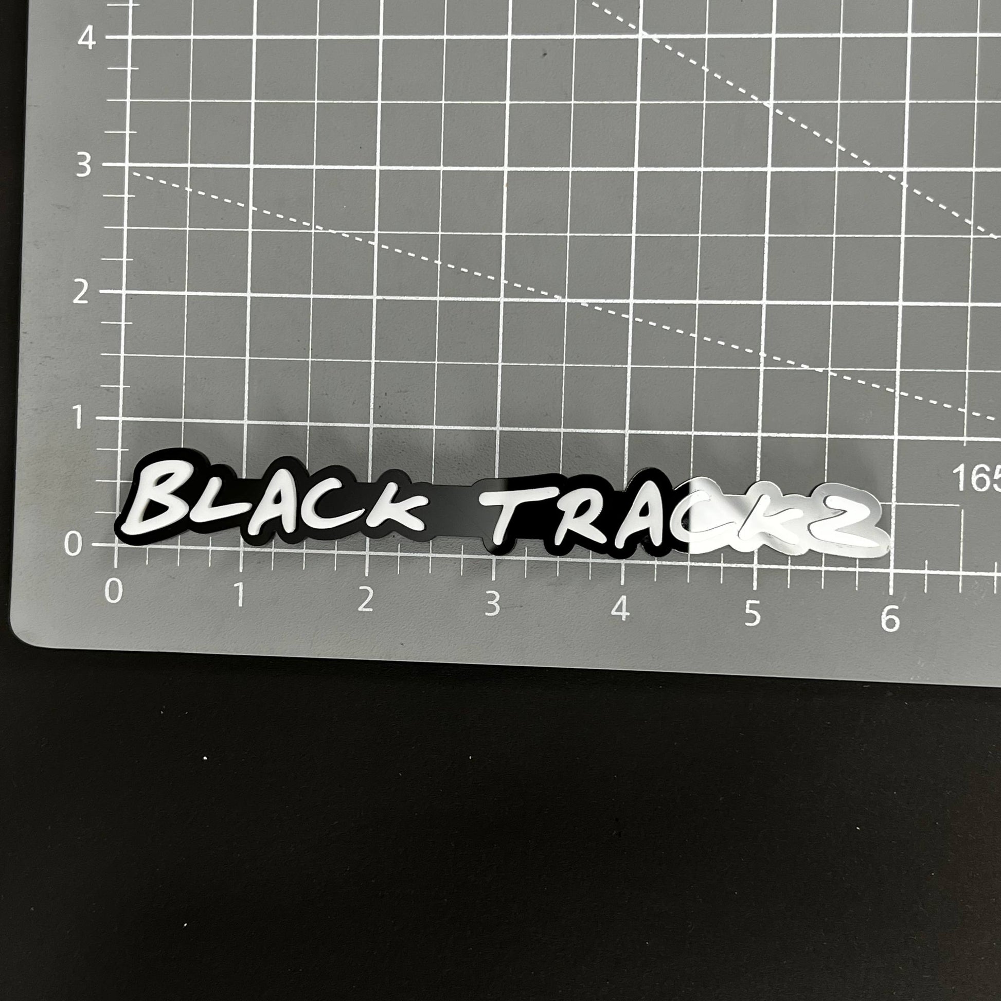 1PC BLACK TRACKZ 3D Acrylic Badge - Car Truck Emblem Fender Sticker