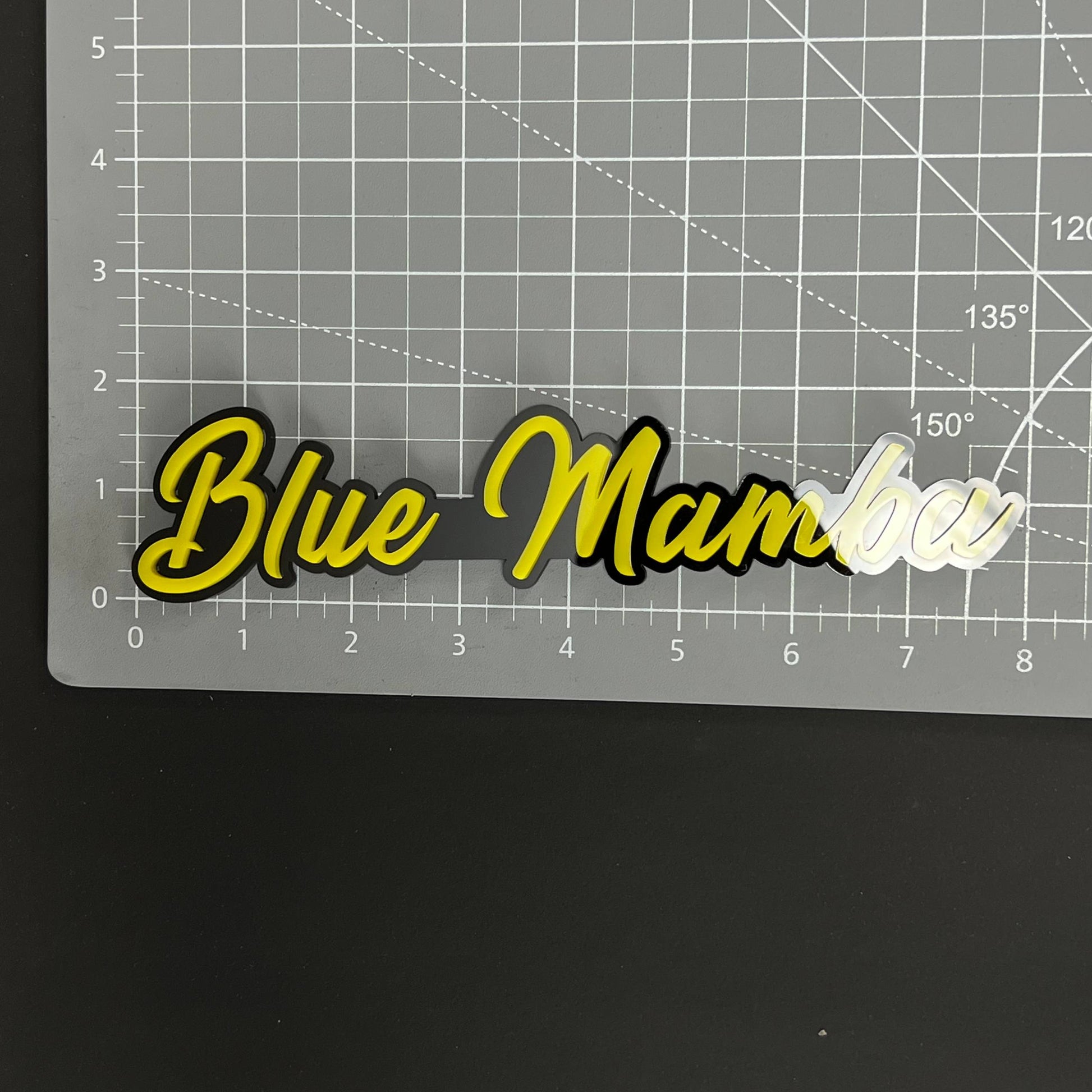 1PC Blue Mamba 3D Acrylic Badge - Car Truck Emblem Fender Tailgate Trunk Sticker