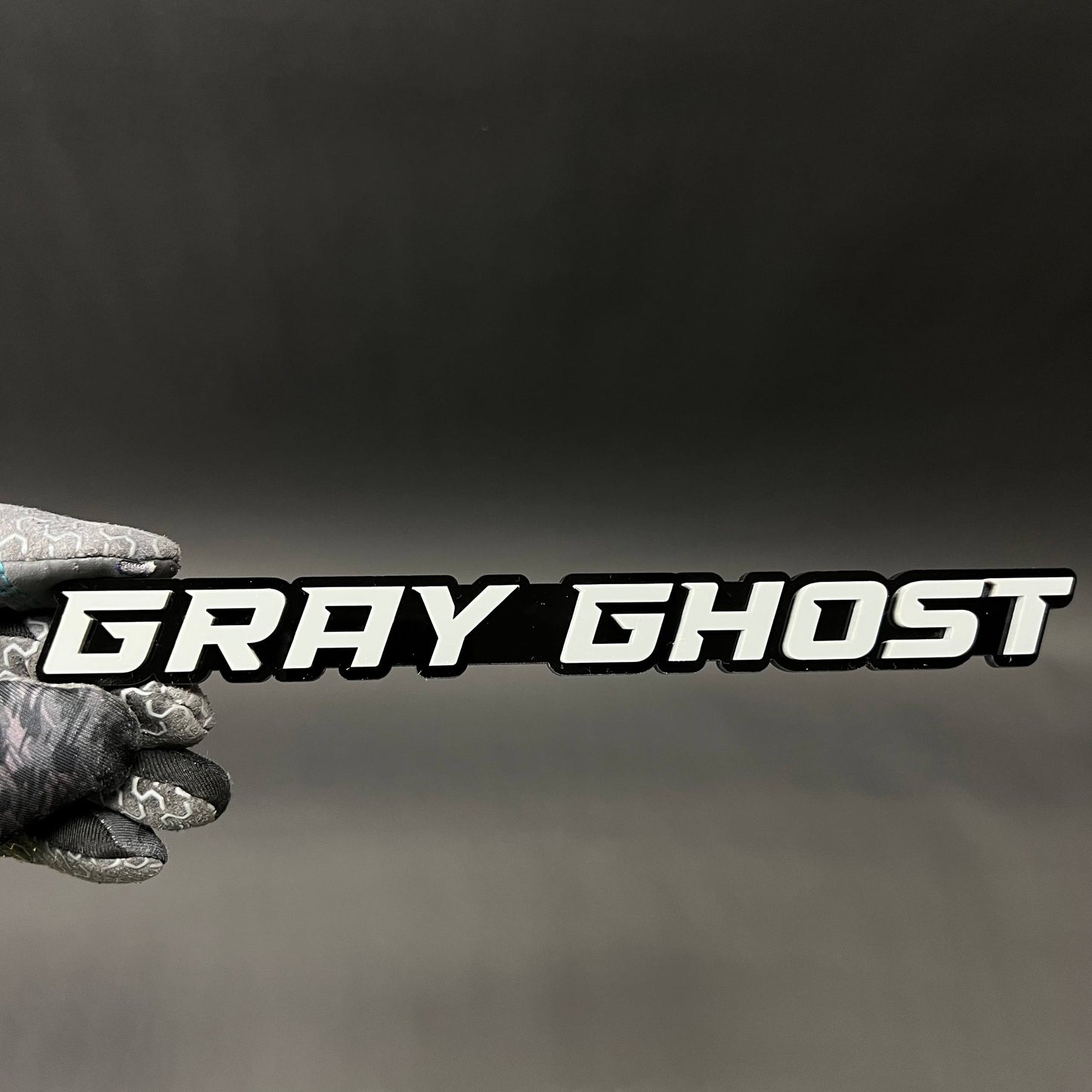 1PC GRAY GHOST 3D Acrylic Badge - Car Truck Emblem Fender Tailgate Trunk Sticker