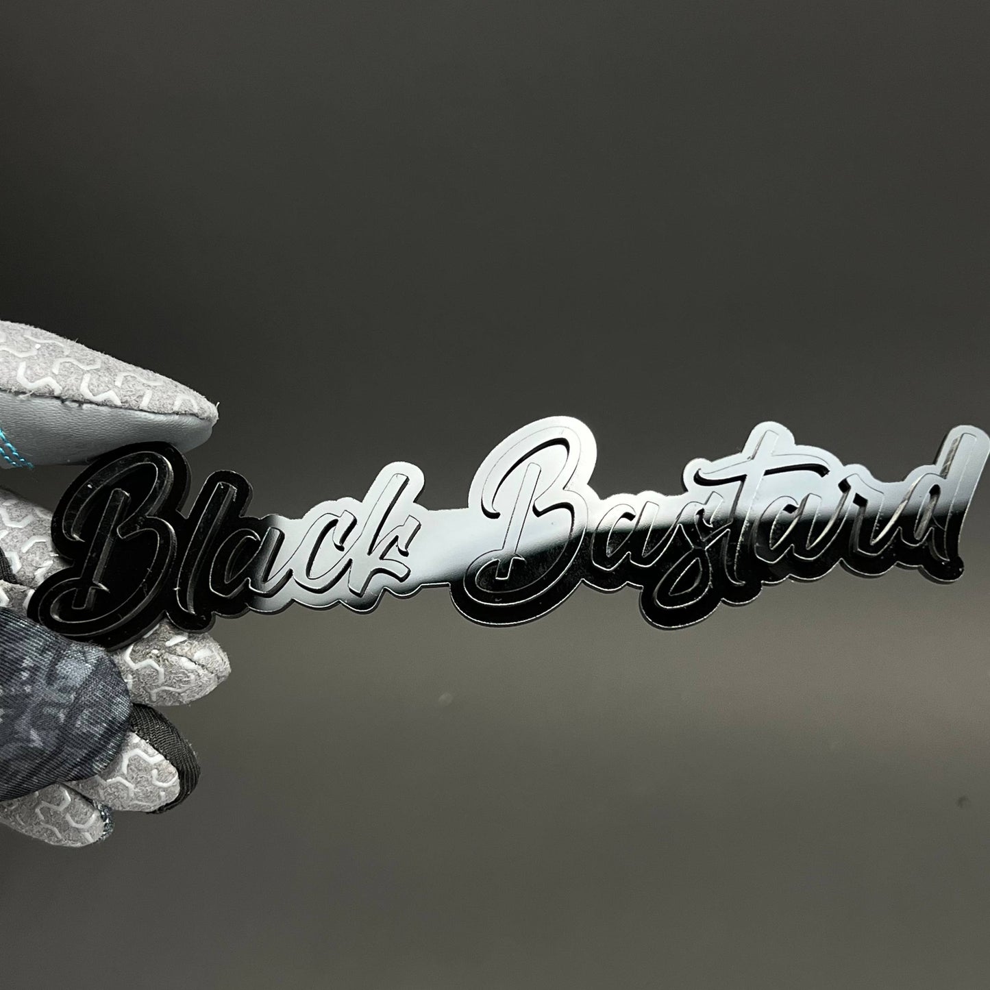 1PC Black Bastard 3D Acrylic Badge - Car Truck Emblem Fender Sticker