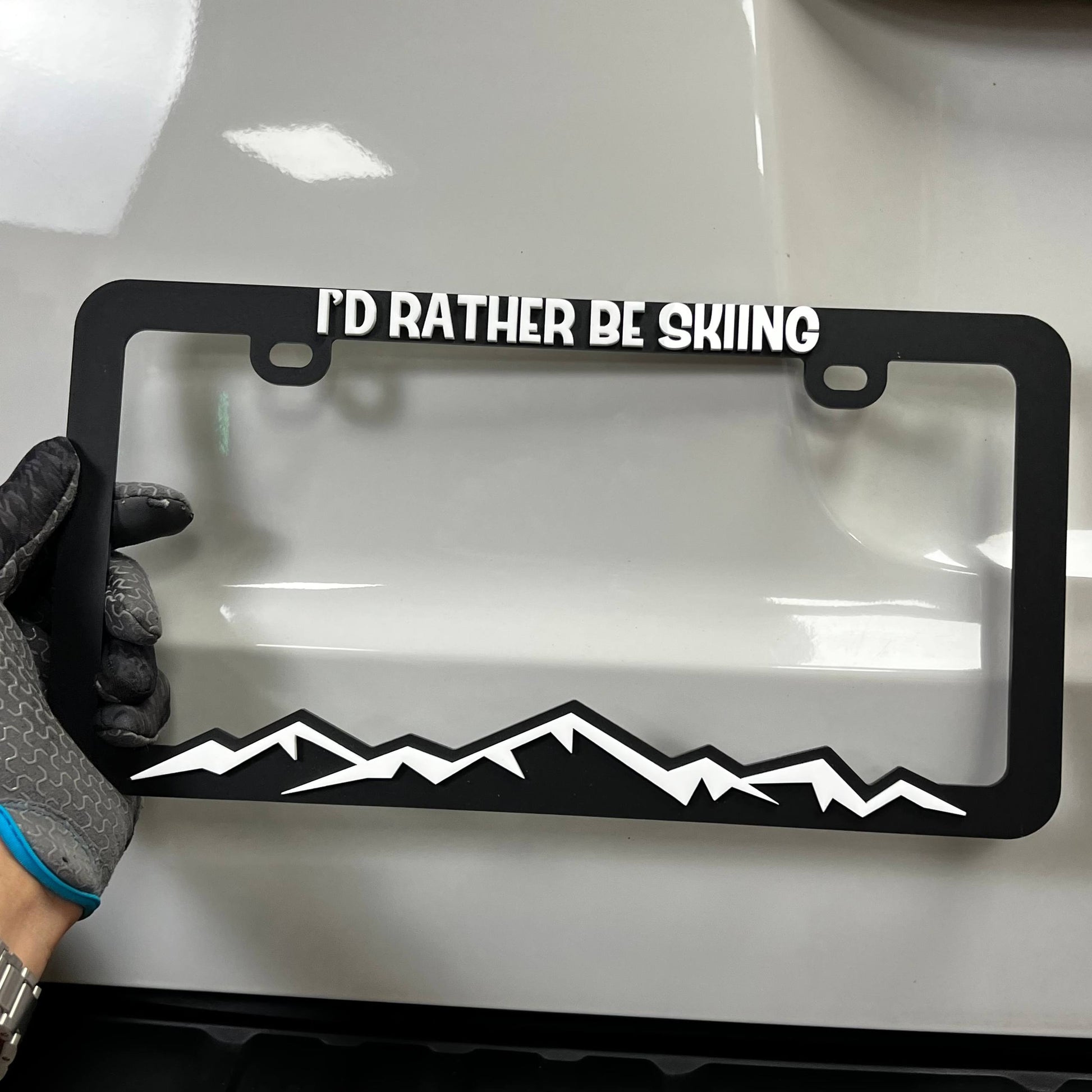 1PC I'D RATHER BE SKIING 3D Acrylic Badge - Car Truck Emblem Fender Sticker