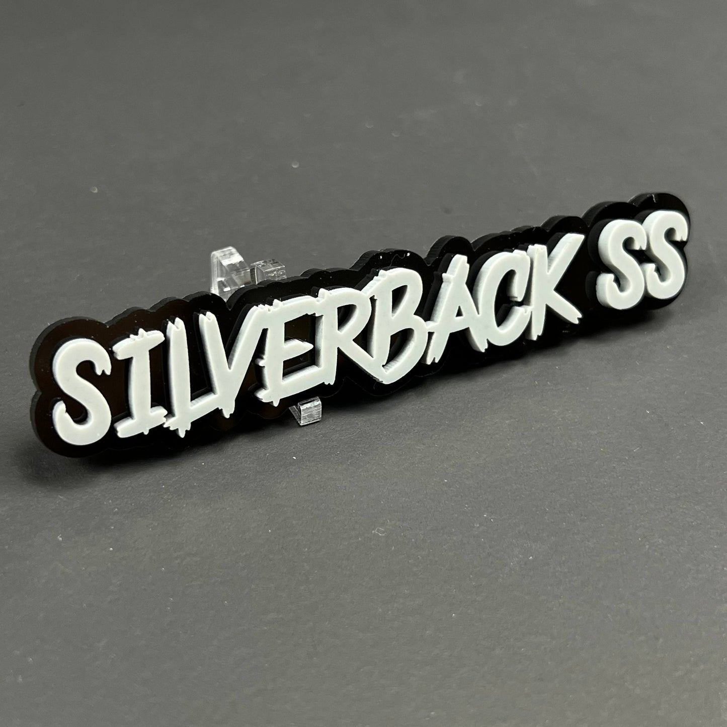 1PC SILVERBACK SS 3D Acrylic Badge - Car Truck Emblem Fender Sticker