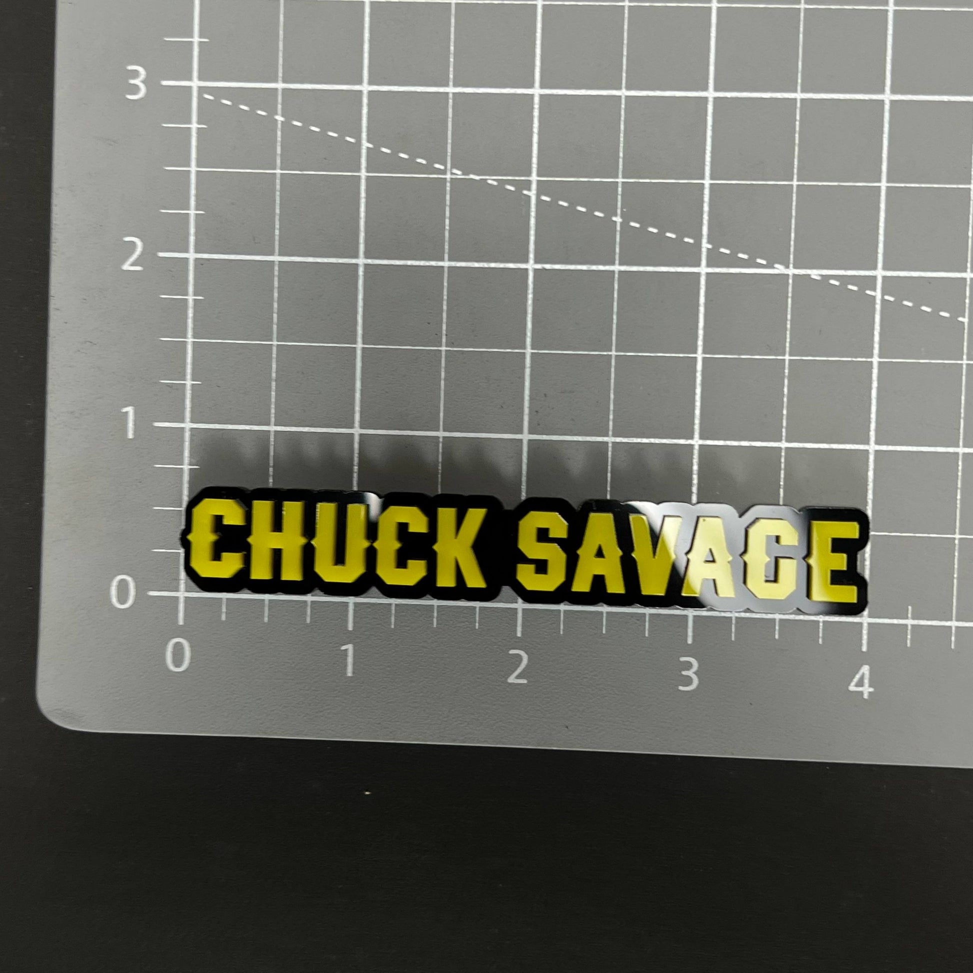 1PC CHUCK SAVAGE 3D Acrylic Badge - Car Truck Emblem Fender Sticker