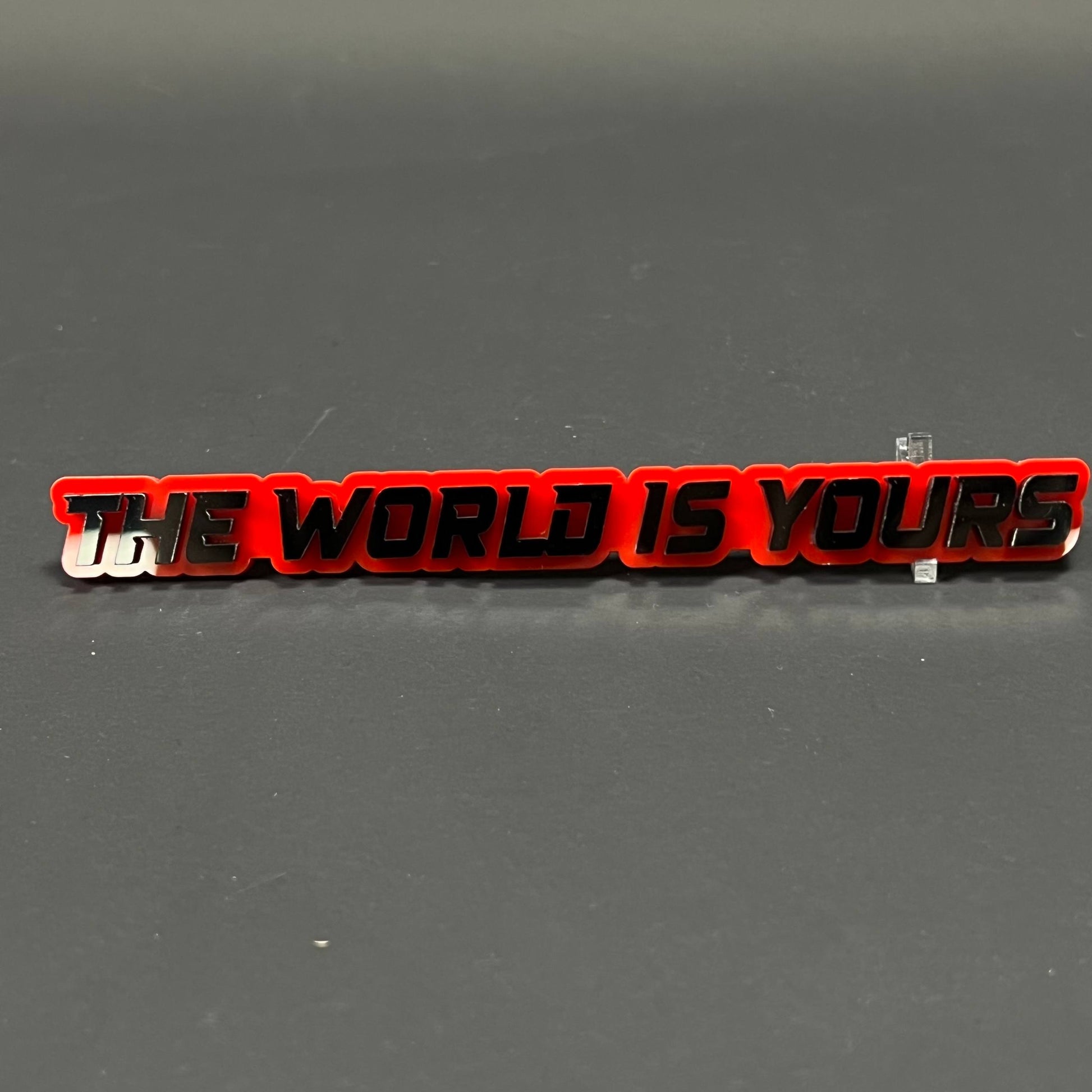 1PC THE WORLD IS YOURS 3D Acrylic Badge - Car Truck Emblem Fender Sticker