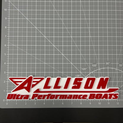 1PC ALLISON Ultra Performance BOATS 3D Acrylic Car Badge - Fender Emblem