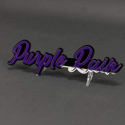 1PC Purple Rain 3D Acrylic Badge - Car Truck Emblem Fender Sticker