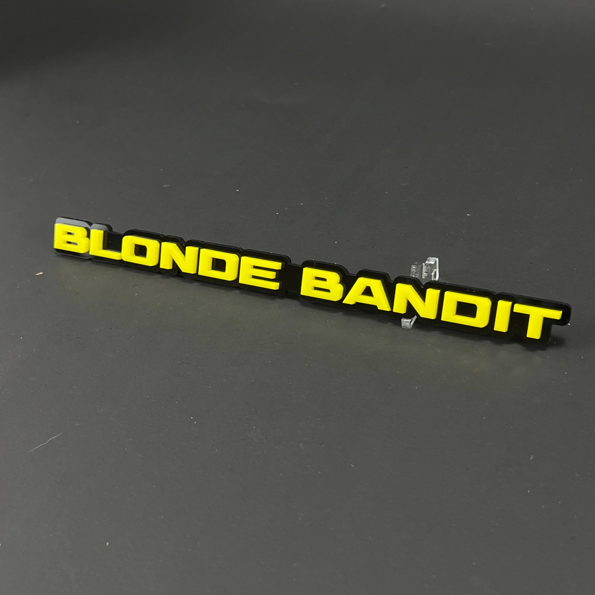 1PC BLONDE BANDIT 3D Acrylic Badge - Car Truck Emblem Fender Sticker