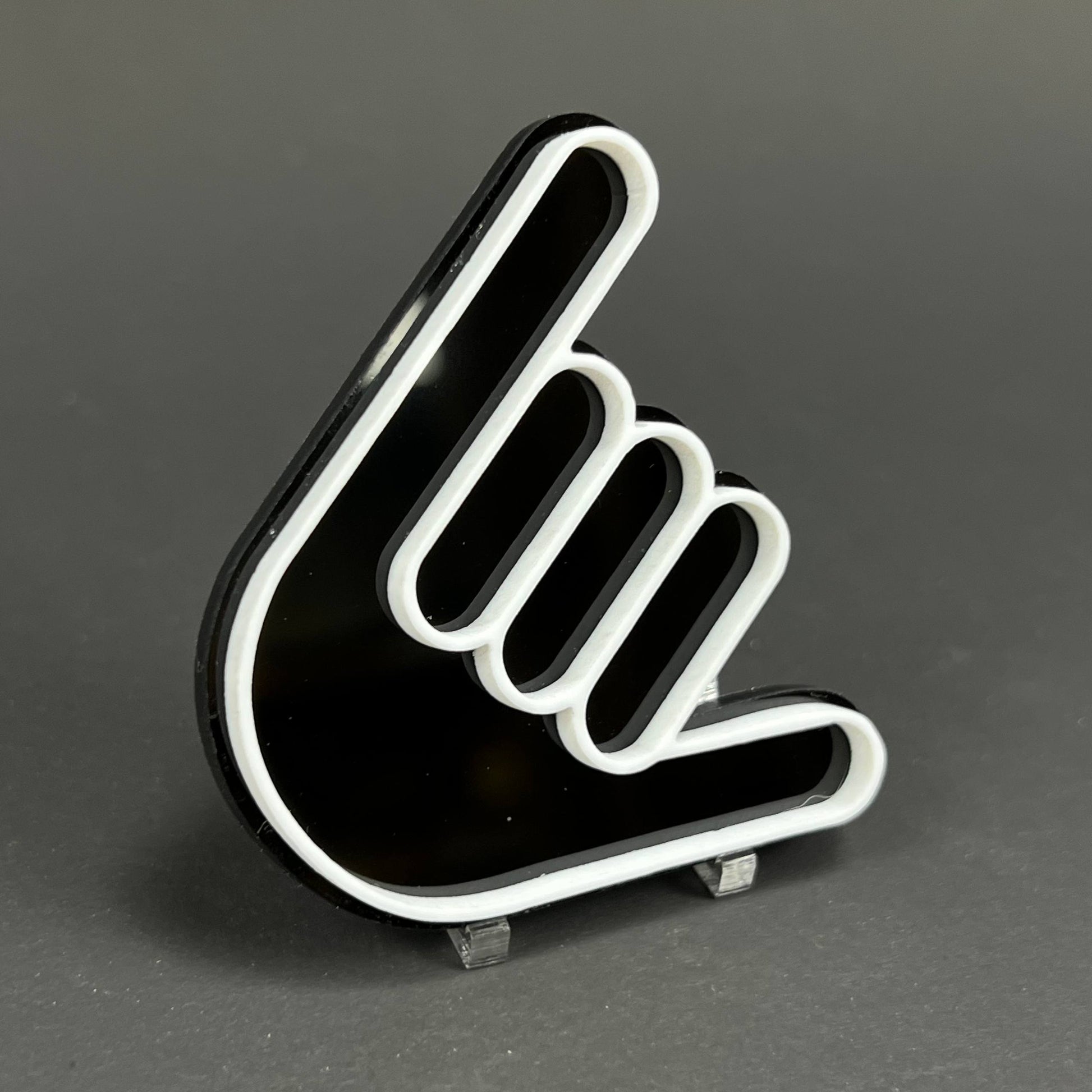 1PC Shaka Hand 3D Acrylic Badge - Car Truck Emblem Fender Tailgate Trunk Sticker