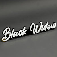 1PC Black Widow (White) 3D Acrylic Badge - Car Truck Emblem Fender Tailgate Trunk Sticker