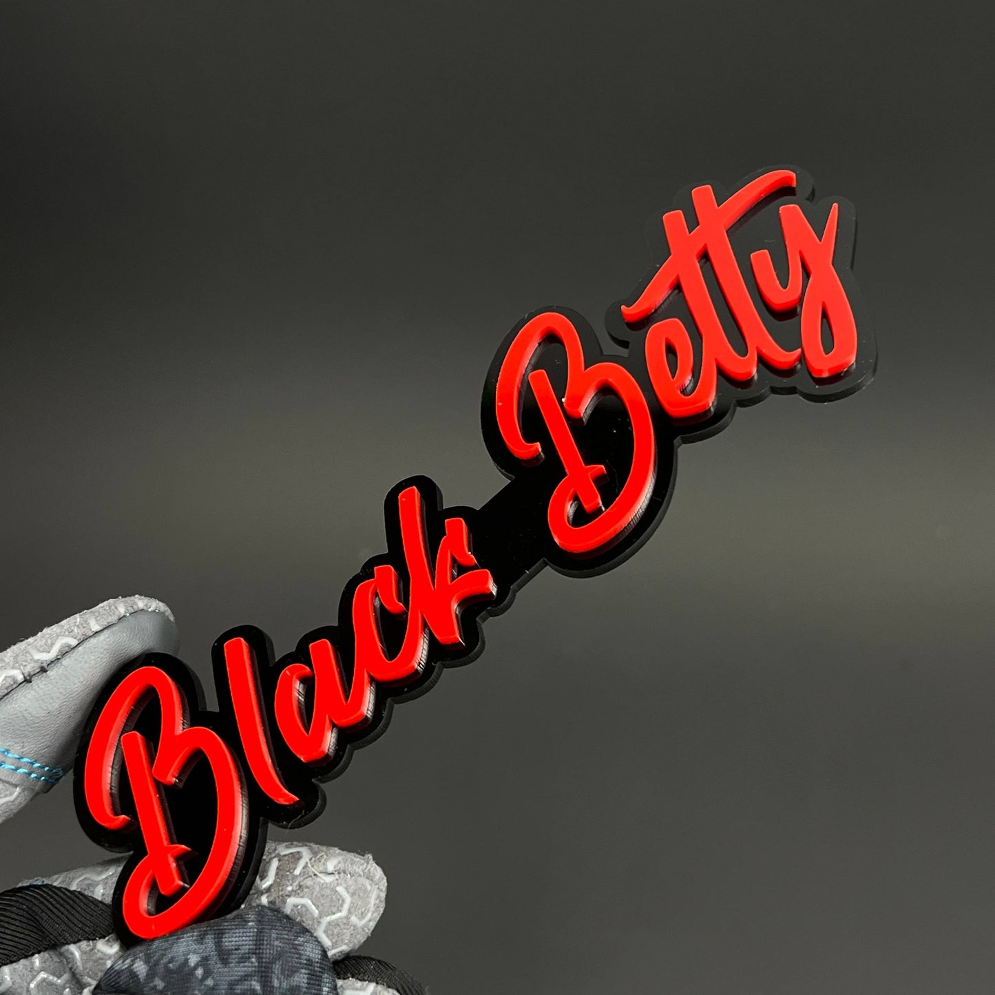 1PC Black Betty 3D Acrylic Badge - Car Truck Emblem Fender Sticker