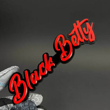 1PC Black Betty 3D Acrylic Badge - Car Truck Emblem Fender Sticker