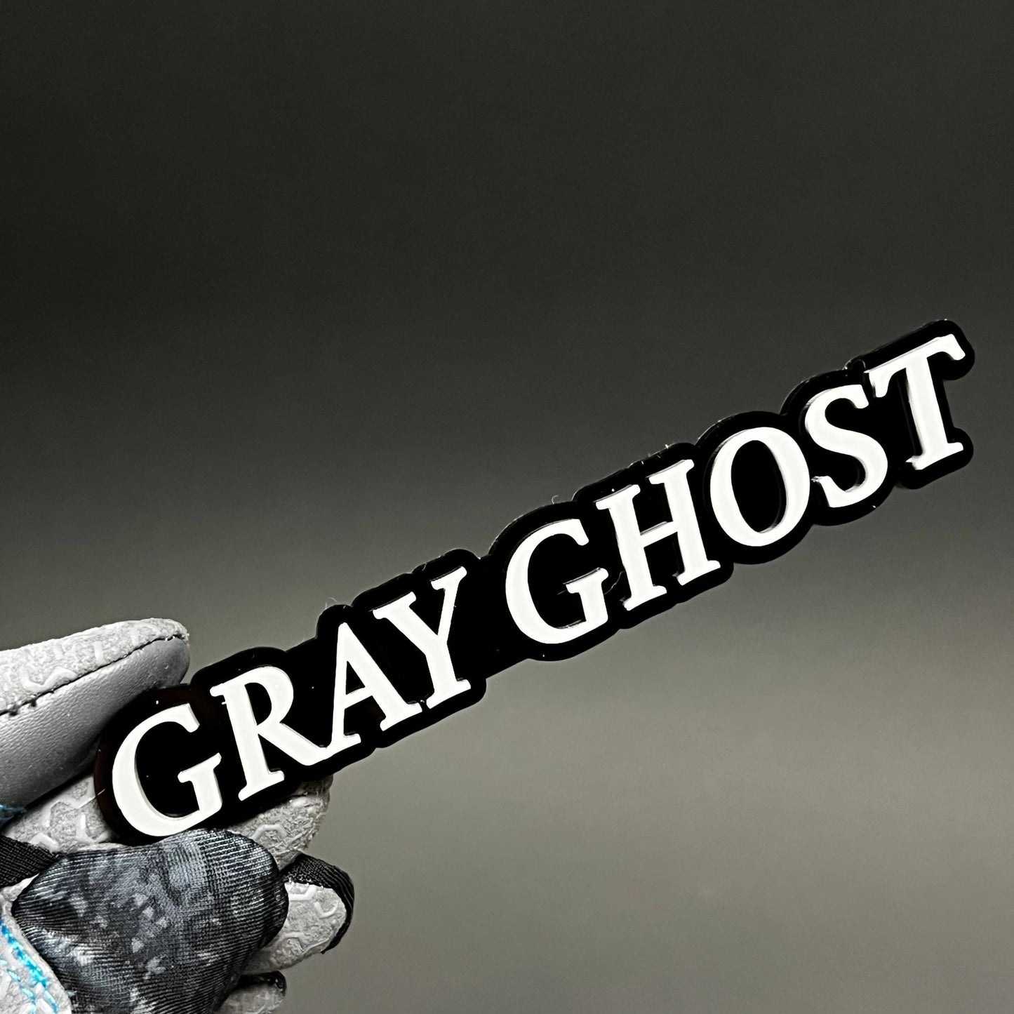 1PC GRAY GHOST 3D Acrylic Badge - Car Truck Emblem Fender Tailgate Trunk Sticker