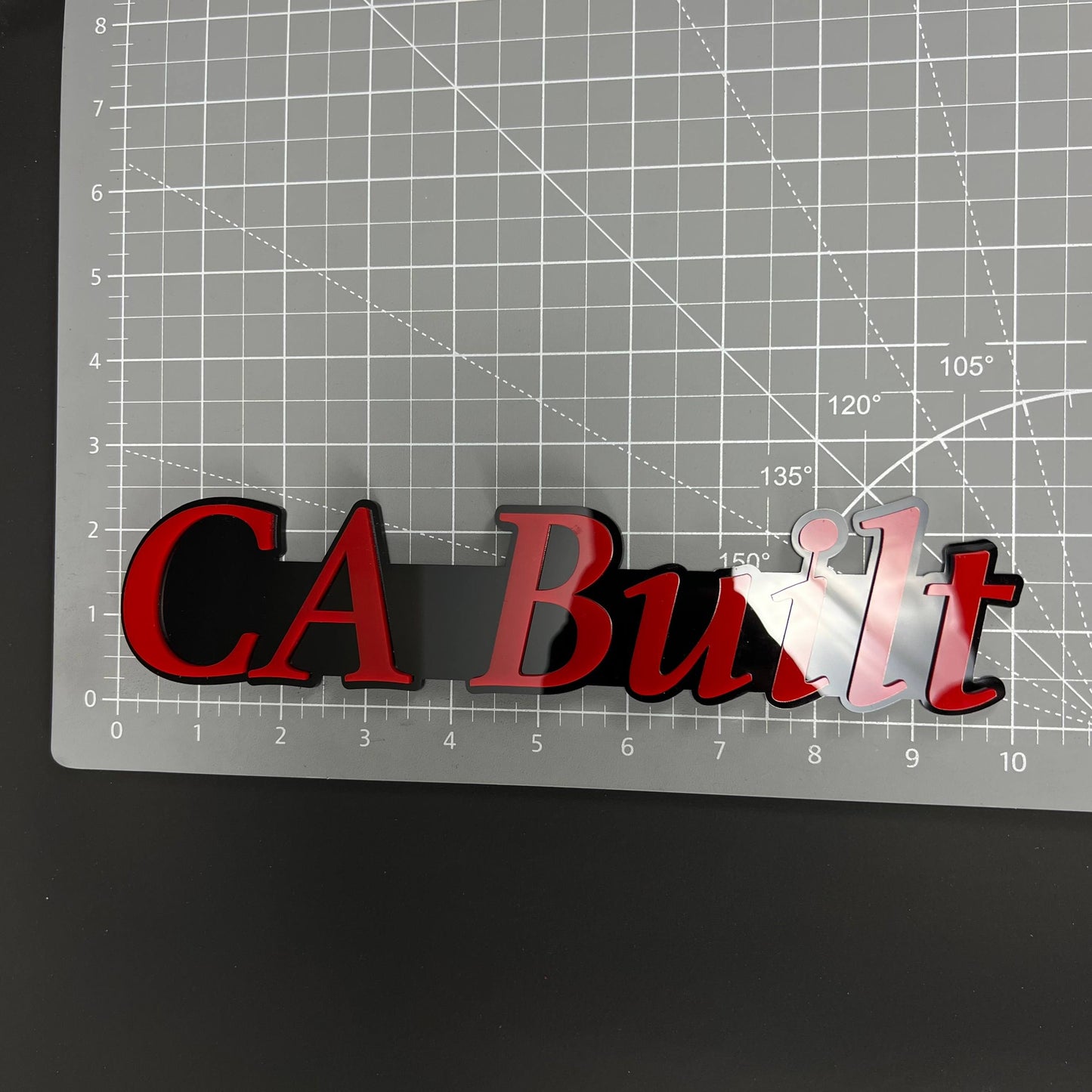 1PC CA Built 3D Acrylic Badge - Car Truck Emblem Fender Tailgate Trunk Sticker