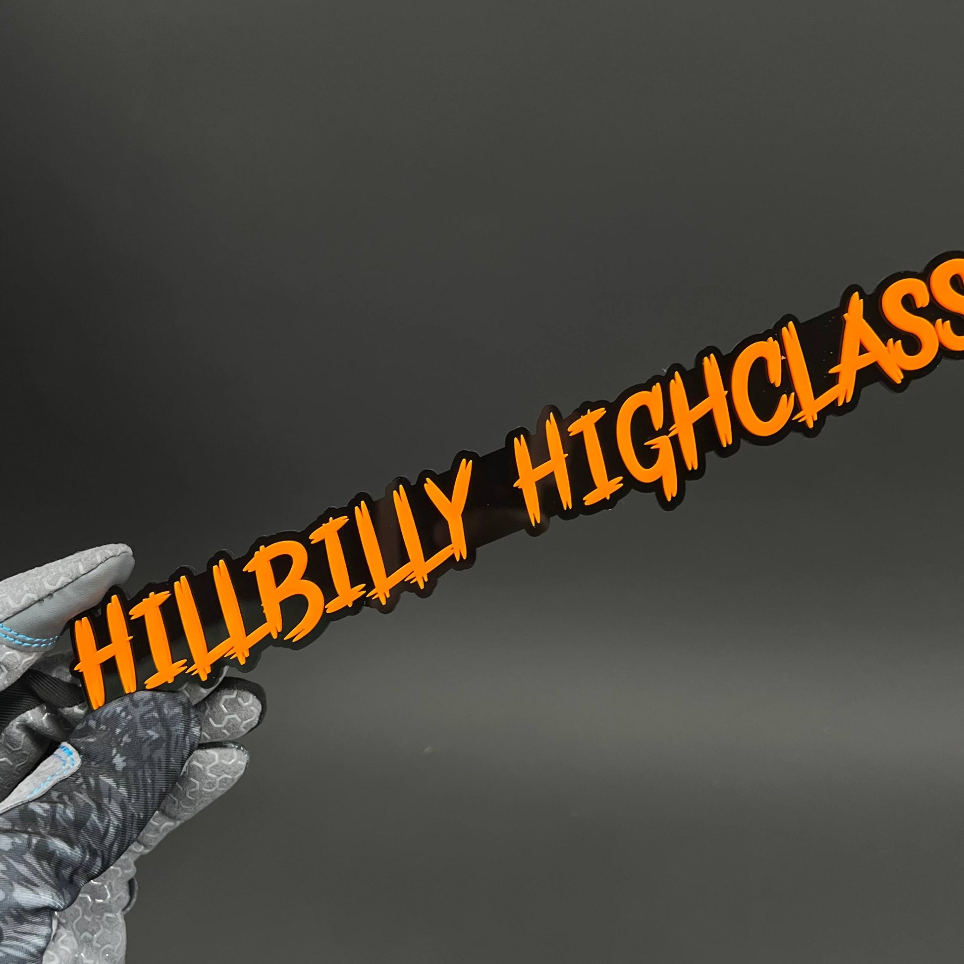 1PC HILLBILLY HIGHCLASS 3D Acrylic Badge - Car Truck Emblem Fender Sticker