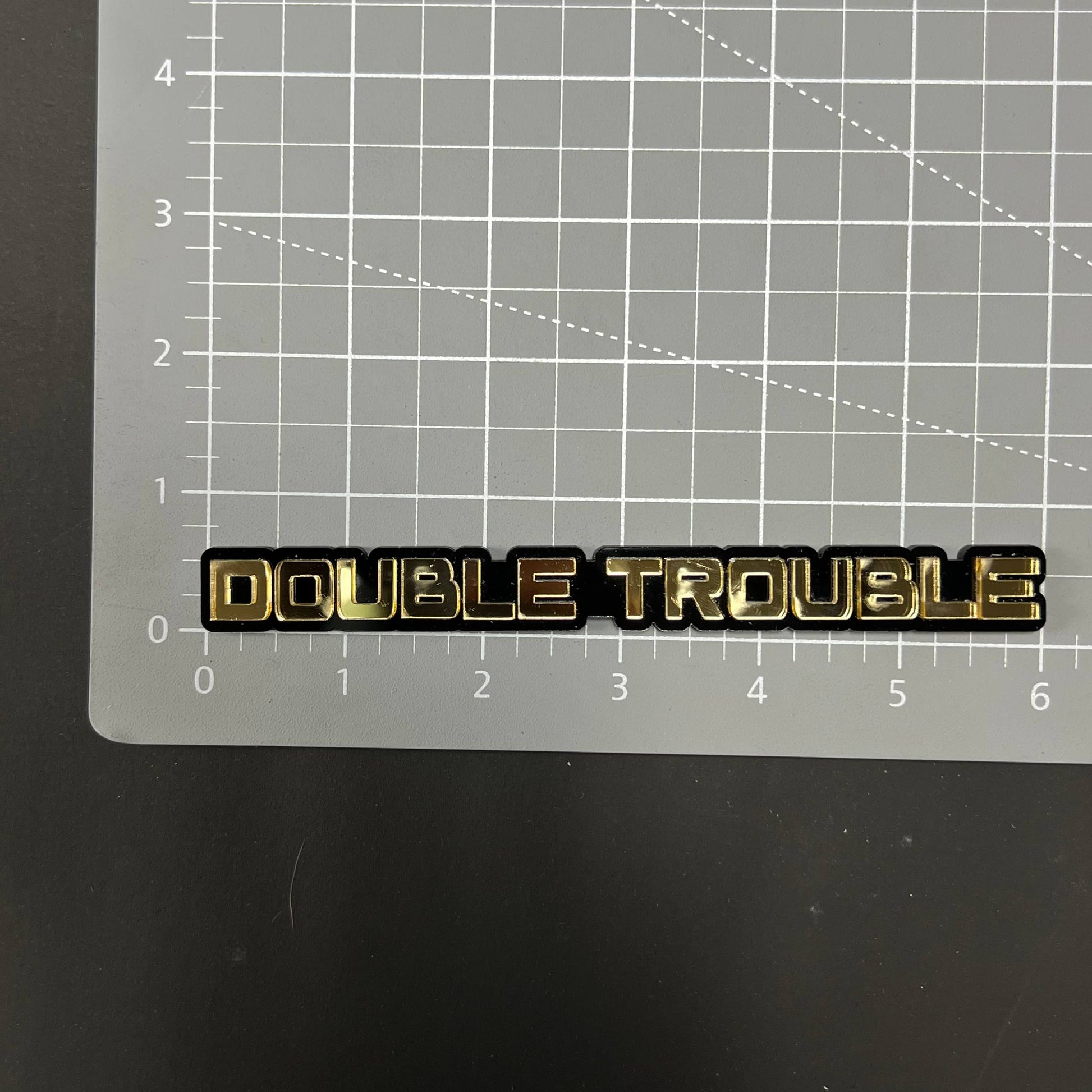 1PC DOUBLE TROUBLE 3D Acrylic Badge - Car Truck Emblem Fender Sticker