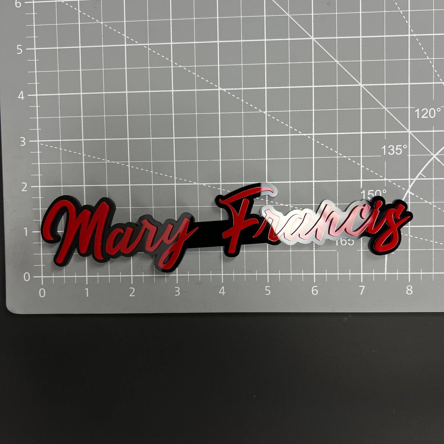 1PC Mary Francis 3D Acrylic Badge - Car Truck Emblem Fender Sticker