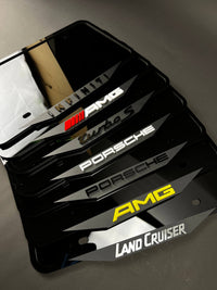 1PC License Plate Frames Stack 3D Acrylic Car Badge - Fender Emblem
