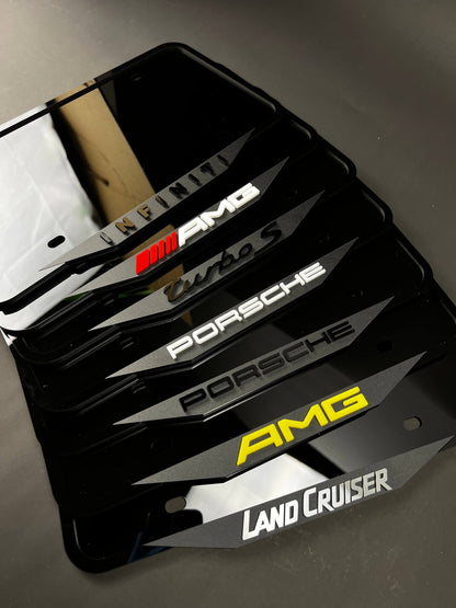 1PC License Plate Frames Stack 3D Acrylic Car Badge - Fender Emblem