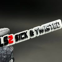1PC LS2 Sick & Twisted 3D Acrylic Badge - Car Truck Emblem Fender Sticker