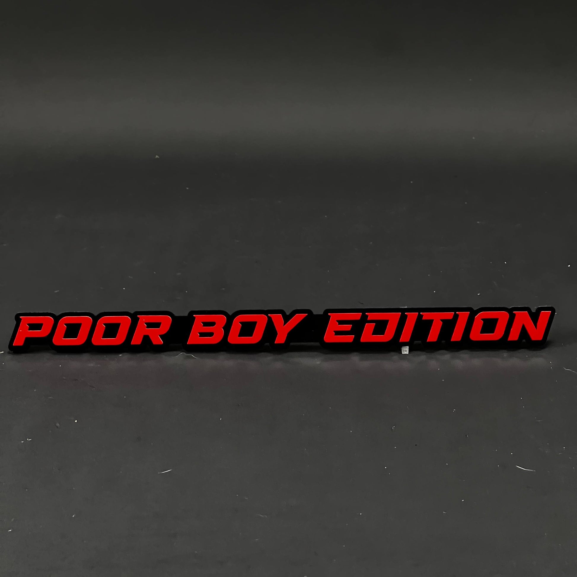 1PC POOR BOY EDITION 3D Acrylic Badge - Car Truck Emblem Fender Sticker