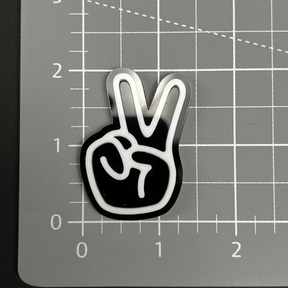 1PC Peace Hand 3D Acrylic Badge - Car Truck Emblem Fender Tailgate Trunk Sticker