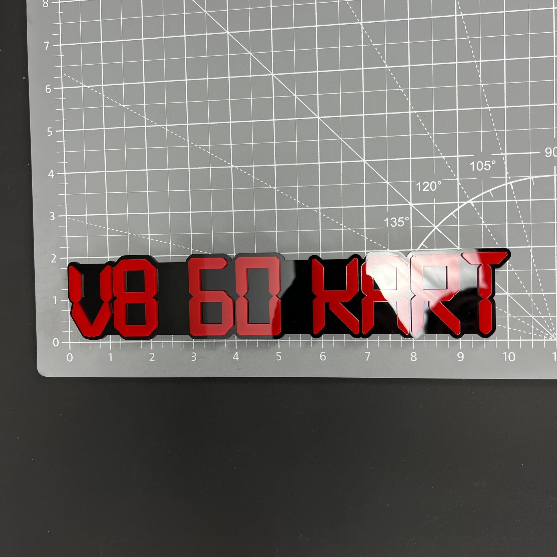 1PC V8 60 KART 3D Acrylic Badge - Car Truck Emblem Fender Tailgate Trunk Sticker