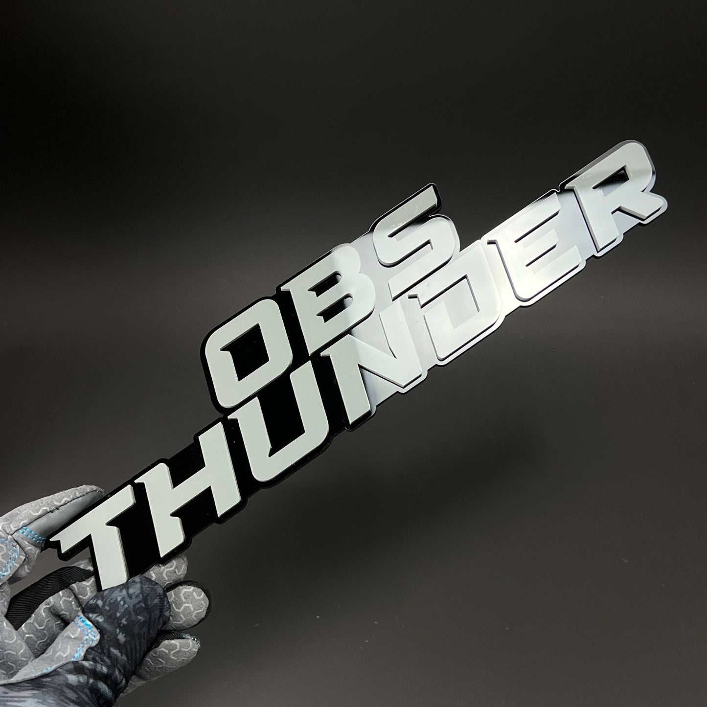 1PC OBS THUNDER 3D Acrylic Badge - Car Truck Emblem Fender Sticker