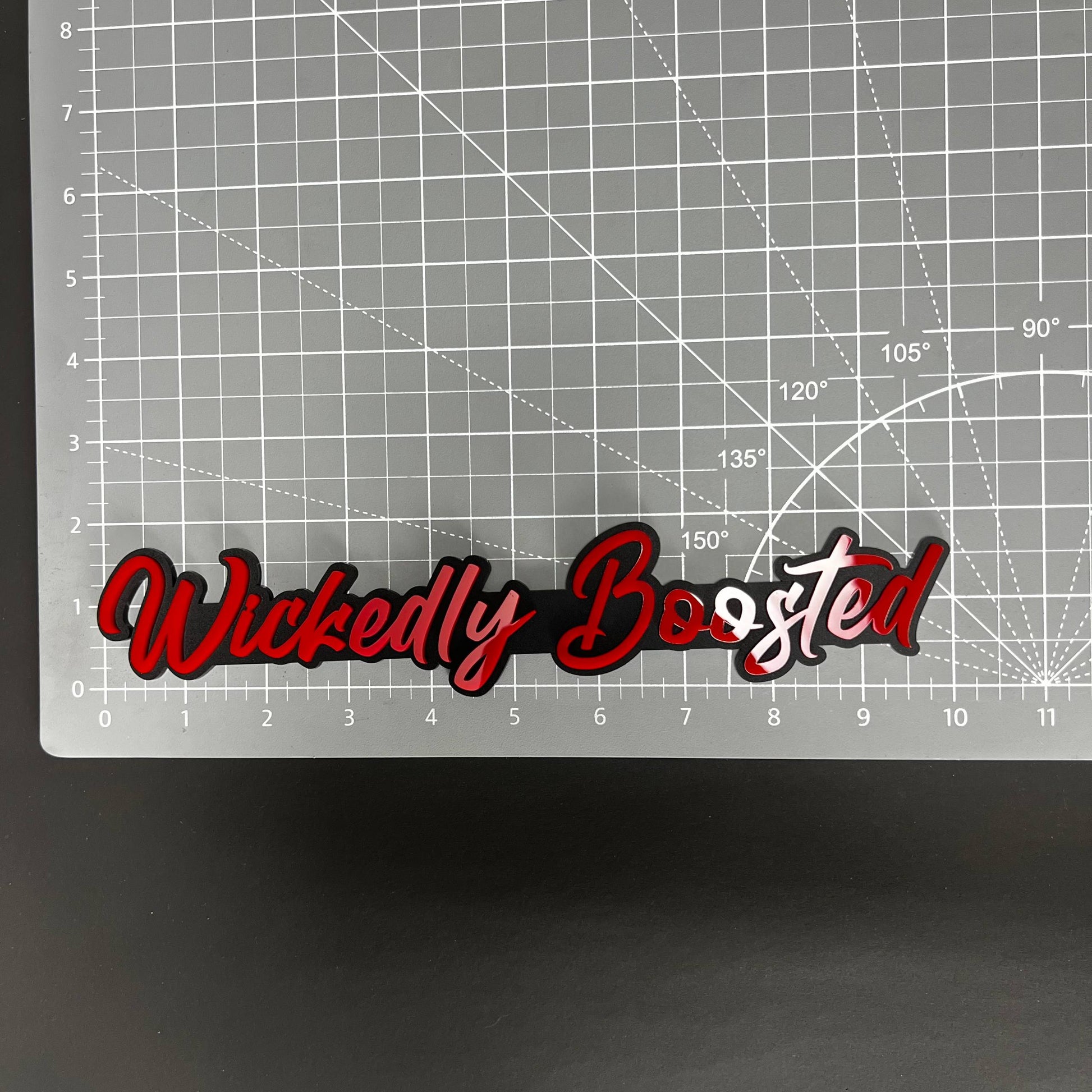 1PC Wickedly Boosted 3D Acrylic Badge - Car Truck Emblem Fender Sticker