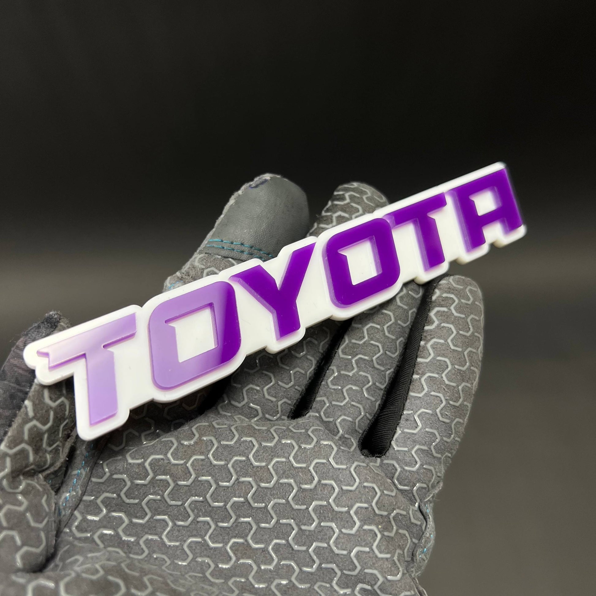 1PC TOYOTA (Purple) 3D Acrylic Badge - Car Truck Emblem Fender Sticker