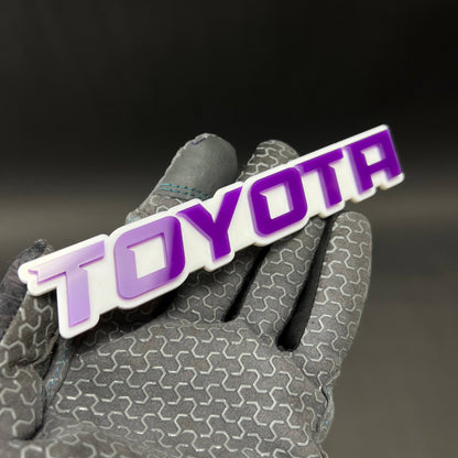 1PC TOYOTA (Purple) 3D Acrylic Badge - Car Truck Emblem Fender Sticker