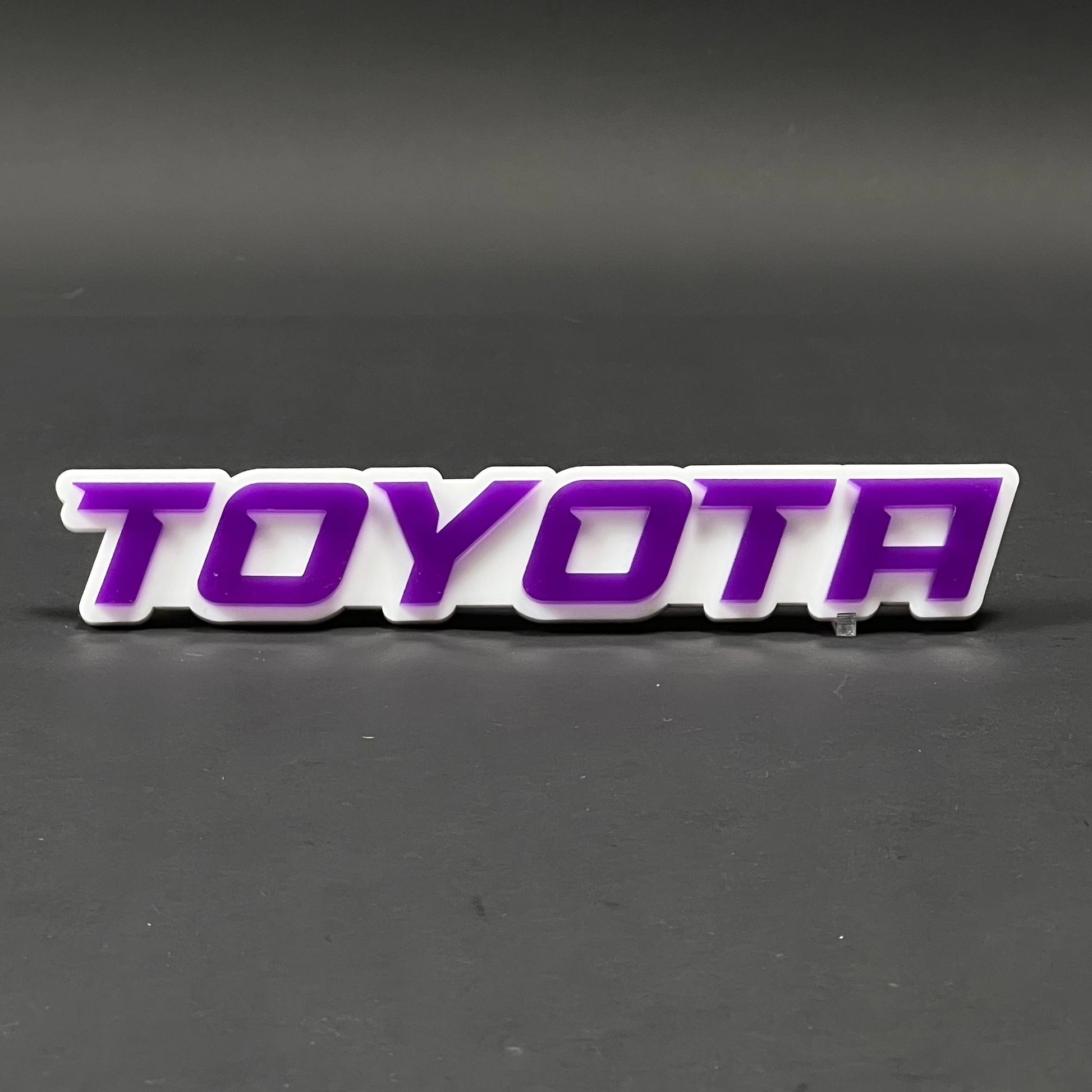 1PC TOYOTA (Purple) 3D Acrylic Badge - Car Truck Emblem Fender Sticker