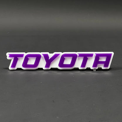 1PC TOYOTA (Purple) 3D Acrylic Badge - Car Truck Emblem Fender Sticker