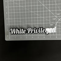 1PC White Privileged 3D Acrylic Badge - Car Truck Emblem Fender Sticker