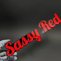 1PC Sassy Red 3D Acrylic Badge - Car Truck Emblem Fender Tailgate Trunk Sticker